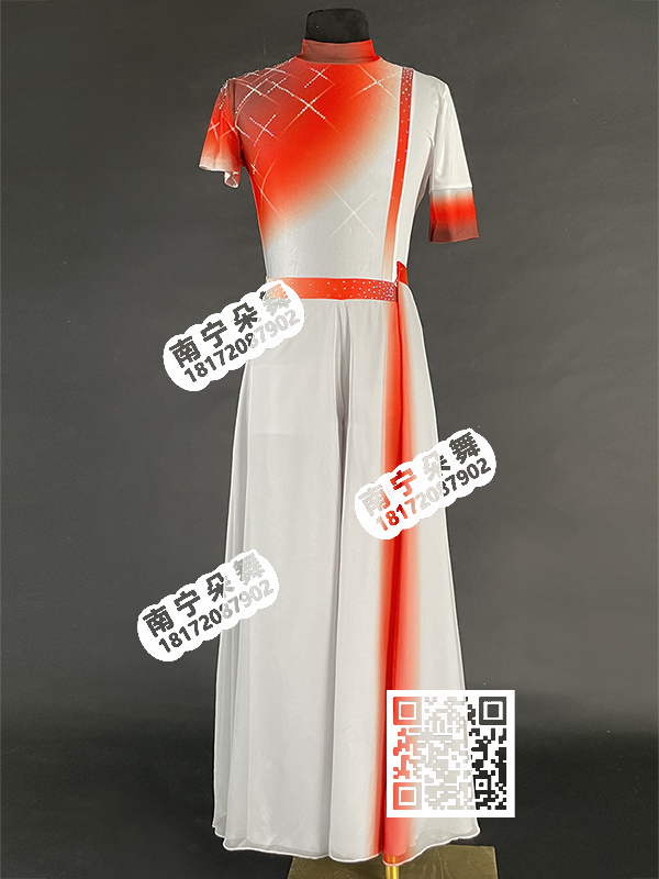 红白相间领巾连衣裙男当代