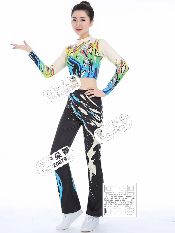 焰彩律动健美操女套装